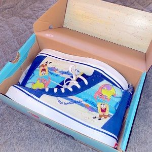 Boys size 4 Vans SpongeBob high top shoes